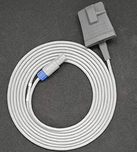 Biometric Cables SpO2 3 Mtr probe compatible with Mindray/Bluestar/Uniem/Edan/Lifeplus/Mediaid/Datascope/Aspen II/Nassan/Drager/Kopran/Lifeplus 6 pin II Slot Adult Flex Rubber Type.