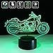 Produktbild Deerbird® 3D Motorrad Visuelle Illusion USB Batterie angetrieben 7 Farbwechsel Acryl LED Berühren Schalter Schreibtisch Lampe Nachtlicht für Baby Kinderzimmer Kinderzimmer Dekoration