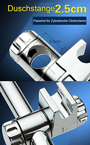 Rixow Gleiter Schieber Brausehalter Stangengleiter für Duschstange 25 mm - 3