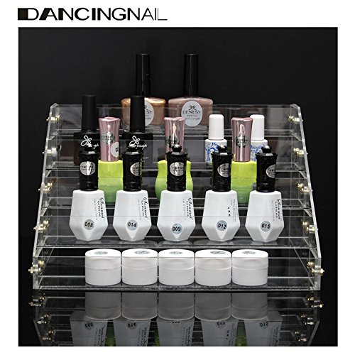 DANCINGNAIL Acryl Nailart Nagellack Aufbewahrungsbox Kosmetik Aufbewahrung Nail Polish Display (leer) Transparent 5-reihig 26 (L) 21 (W) 15 (H) - 9
