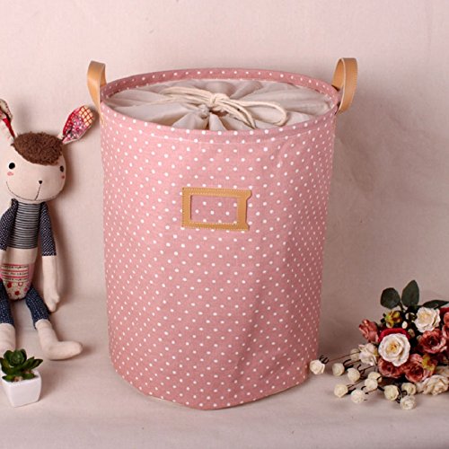 YINGMO 14×14×18 Zoll Baumwoll-Leinen gemischte klassische bequeme zusammenklappbare Korb Aufbewahrungsbox mit Kartenfach - 2