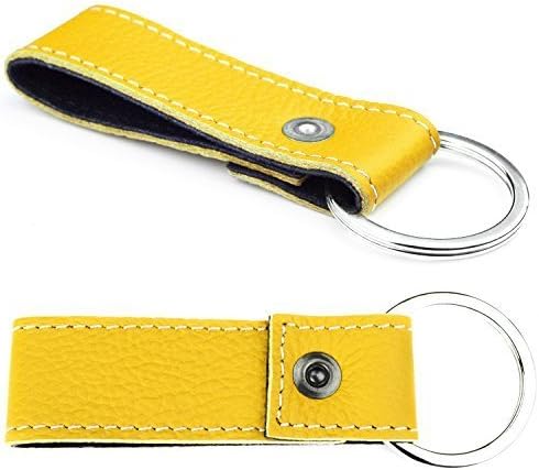 Key Ring - Key Chain - Men's Ladies Unisex Leather MenQ - Keyring Pendant - Key Fob - Other, Leather, Yellow