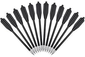 ELONG OUTDOOR Flèche Arbalète Pistolet en Plastique pour Cible de Fleche arbalete de 50 LB / 80 LB, 6.3" Boulons d'arbalète pour Pratiquer la Cible de tir et la Chasse au Petit gibier (12/36pcs)