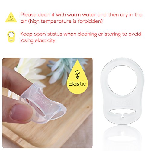 NUOLUX 10 Stück Baby Silikonring Adapter für Schnullerketten - 3