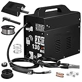 Einphasige, tragbare, fächerkühlende Drahtschweißmaschine. Passend für Flussmittel (kein Gas) und für MIG / MAG (Gas) Schweißen.