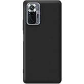 KZY İLETİŞİM Xiaomi Redmi Note 10 Pro ile uyumlu Kapak Mat Siyah Silikon Lux Kılıf