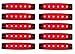 Produktbild 10 Stück x 6 LED ROT Leuchte Lampe LKW Begrenzungsleuchte Umrißleuchte Seite 24V