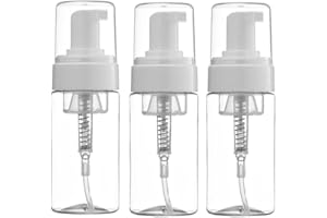 UPSTORE 3 flaconi vuoti da 100 ml, in plastica trasparente, ricaricabili, dispenser di sapone in schiuma, contenitori per cosmetici, sapone per le mani, shampoo