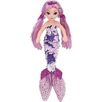 TY 02105 Athena Plüschtier – 15 Cm, Platinum Mermaid Mit Reversiblem Paillettenkleid, Leuchtende Augen, Für Kinder Ab 3 Jahren