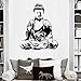 Price comparison product image Yanqiao Religion in India Wall Sticker Figure of The Buddha for Living Room Decoration Removable Vinyl Decal Art Home Decorate Size 21.8*26.5",Black