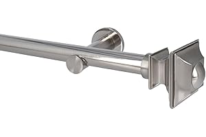 Sento Kit Bastone per Tende in metallo 25mm Acciaio Inox Modern Montaggio a Muro 240 cm BAROCCO