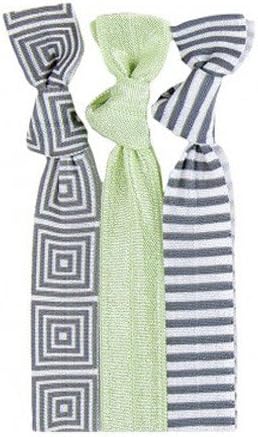 Twistband Athena Hair Tie Set of 3 (steel grecian tiles, pistachio, steel stripe)