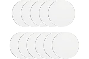 AMANDELIZABE 11 pièces feuilles acryliques rondes, disques acryliques transparents de 2 mm d'épaisseur, plaque ronde acrylique transparente de 15 cm pour la peinture, l'artisanat, la création diy