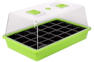 Schramm® Zimmergewächshaus Anzuchtkasten 1, 2 oder 3 Stück 38 x24 x18 cm Mini Gewächshaus Anzuchtset Anzucht Set Treibhaus Anzuchtschale mit Deckel und Belüftung, Größe:1 Stück