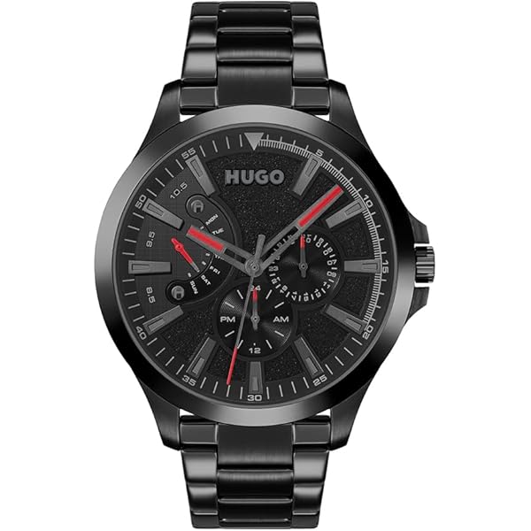 HUGO Orologio Analogico Multifunzione al Quarzo da Uomo con Cinturino in Pelle Blu Navy - 1530371