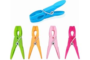 Bonilife Clothes Pegs, 48 Packs Plastic Pegs for Washing Line, Strong Grip Washing Pegs with Multicolors, Rust Resistant Laundry Pegs Non Slip Laundry Clips for Home & Garden