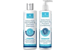 Roycederm Seborrheic Dermatitis & Psoriasis Shampoo and Conditioner Set - Effective Scalp Treatment for Folliculitis, Psoriasis, Dandruff, Dry Itchy Scalp - Soothing, Moisturizing Herbal Formula