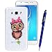 Produktbild Yokata Samsung Galaxy J7 2016 Hülle Transparent Glitzer Weiche Silikon Handyhülle Schutzhülle TPU Handy Tasche Schale Etui Weich Silicone Bumper Ultra Dünn Slim Schlank Durchsichtig Handytasche Glitter Bling Motiv Muster Premium Kratzfest Clear Backcover Schutz für Samsung Galaxy J7 2016 Case Cover + 1 x Kapazitive Feder - Blätter und Eule