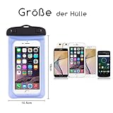 TheSmartGuard Wasserdichte Handyhülle , Hülle, Tasche, Staubdichte Schutzhülle für iPhone 7 (Plus) / 6 & 6s (Plus) / 5s / SE / 5, Galaxy S7 / S7 Edge / S6 und viele weitere Modelle bis zu 6 Zoll in blau - 