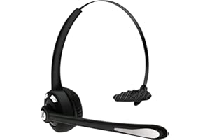 SHOOCOO Bluetooth Headset with Microphone,V5.1,Noise Canceling Wireless On Ear Headphones, Bluetooth Headphones with Mic, Phone Headset Mute Button for Laptop, Skype, Call Centers, Office, Trucker