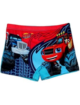 Blaze and the Monster Maschines Jungen Badeshort Badehose (110 (5 Jahre), Hellblau)