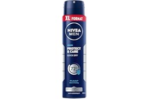 NIVEA MEN - Atomiseur Masculin Protect & Care - Déodorant Homme 72H Anti-Transpirant Aisselles - Format XXL - Anti-Démangeaisons & Anti-Irritations - 0% Alcool - Tous Types de Peaux - 250 ml