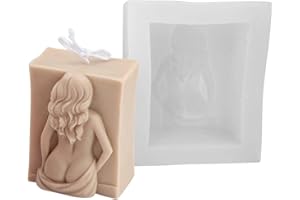 XZBLING Naked Girl Statue Candle Mould Sexy Lady Soap Mold Human Body Silicone Mold, Nude Women Resin Clay Mold, Back Body Ornament Molds for Artcraft Gift Home Decoration