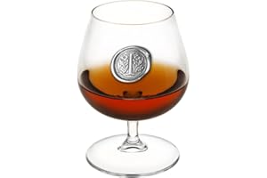 ENGLISH PEWTER COMPANY SHEFFIELD, ENGLAND English Pewter Company Verres de cognac cognac cognac 14,5 oz avec initiales monogramme - Cadeau personnalisé avec votre choix d'initiale (I) [MON209]