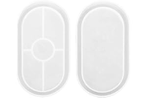 AMYXIYUAN 2Pcs Oval Ashtray Silicone Mold Silicone Mould Coasters Classic Useful Oval DIY Epoxy Mould Jewelry Ring Dish Tray Epoxy Casting Mould for DIY Craft