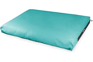 Happers Coussin Imperméable et Déhoussable pour Palette en Similicuir Turquoise 120x80x20
