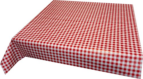 Wachstuch Tischdecke 110cm X 140cm , Motiv rot weiss kariert, abwaschbar