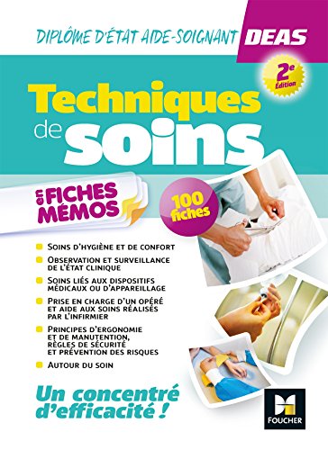 Book's Cover ofTechniques de soins en fiches mémos  Diplôme détat Aidesoignant DEAS 