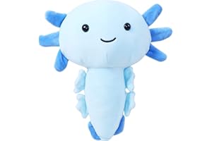 Axolotl Peluche, LKNBIF Peluche Kawaii Axolotl, Cuscino Imbottito per Animali, Morbido Peluche Axolotl, Regalo per Bambini e Bambine 30CM (blu)