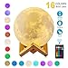 Produktbild Nachtlicht 3D-Druck Moon Lamp 13 Farben Switched Moon Licht und Fernbedienung Helligkeit mit USB-Lade Schönes Geschenk für Kinder von WYCY (10CM)