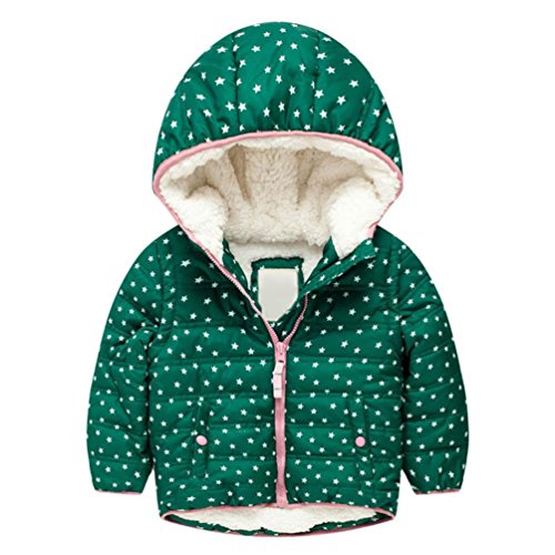 Preisvergleich Produktbild Longra Kinderjacke Winterjacke Sportjacke Übergangsjacke Kinder Daunenmantel Daunenjacke Outdoor Steppjacken Mit Kapuze Down Jacket Warme Mäntel Winterjacke (130CM 7Jahre, Green)