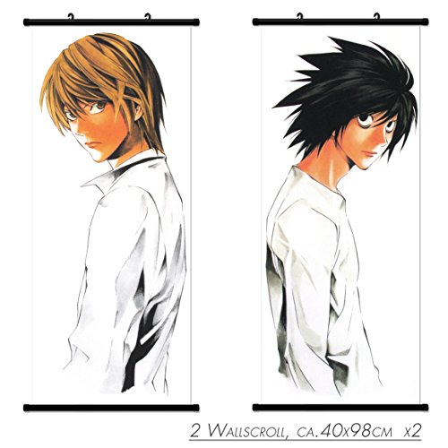 papapanda 2 défilement PC Kakemono Peinture Wallscroll pour Death Note L et Peinture Murale Lumière Tissu Affiches vêtements Anime Manga