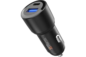Technaxx Dual Car Charger 60W, 2-portars cigarettändaruttagsadapter TX-306 med & USB-A-utgång, PD 30W & QC3.0, PPS