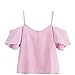 Produktbild Damen Tops Strene Loveso Frauen Reizend Trägerlose Schulterfrei Blumenmuster Kurzarm Bluse Tops T-Shirt ((Größe):40 (XL), Rosa B)