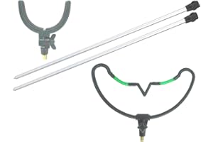 Roddarch Bank Stick & Rod Rest Set 2 X Bank Stick Adjustable V Rest & Adjustable U Rest