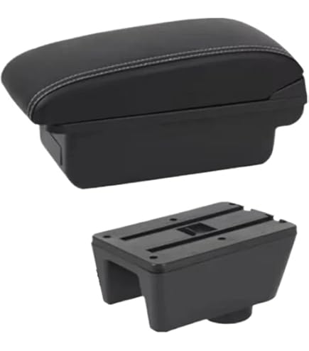 LP Trade Reposabrazos Central Ibiza 3 III 6L | Accesorio De Consola De Almacenamiento Y Reposabrazos Con Compartimento Organizador | Pieza De Repuesto Interior De Coche | Tela Negra