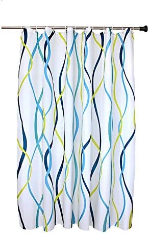 CCYYJJ Shower Curtain, European, Thick, Sealed In White Polyester, Shading, Model Of Wave, A Private Bathroom (Rideau Size: 120*200Cm)