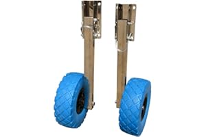 BATHRENA Aluminum Boat Launching Wheels - 10'' x 3'' Transport Wheels for Inflatable Boats, Kayaks, Rubber Boats - 160kg MAX Load
