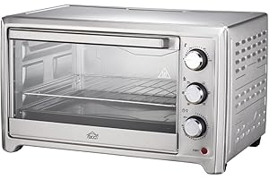 DCG WeGeek, Horno eléctrico, 35 L, 0-230 °C, Negro, Acero inoxidable, Giratorio.