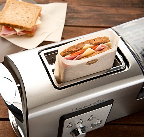 Rosenstein & Söhne 3x Dauer-Antihaft-XL-Toastabags für Toaster, Mikrowelle & Backofen - 5