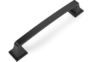 Amerdeco 10 Stück Möbelgriffe Schwarz 128mm Lochabstand Zinklegierung Griffe für Küchenschränke Schrankgriffe Schubladengriffe Türgriffe für Küchenschränke Kleiderschrank UK0015