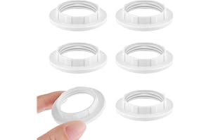 GOTFUN 6 Stück Schraubring für Lampenschirm, Kragen Ring für E14 Lampenschirm, Innendurchmesser 28mm Kunststoff Lampenschirm Ring, Konverter Lampenring zur Montage von Schraubenlampen an Bajonettkappen