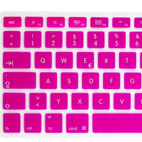 MiNGFi Deutsche Tastatur Silikon Schutz Abdeckung QWERTZ für MacBook Pro 13, 15, 17 Air 13 Zoll EU Keyboard Layout Silicone Cover – Hot Pink - 4