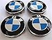 Produktbild 4x BMW BLAU WEISS Logo 68mm Nabenkappen Nabendeckel Radkappen Felgendeckel Rad Vollständiger Satz Kappen Series 1 3 4 5 6 7 8 x1 X3 X4 X5 X6 Z3 Z4 36136783536 36131095361 36136768640 E36 E38 E39 E46 E (white)