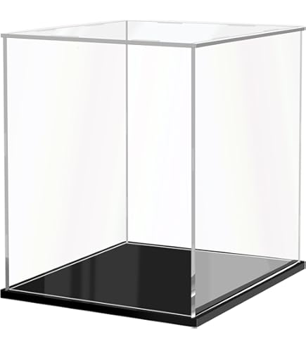 Showbox van acryl, tentoonstellingsdoos met zwarte bodem, stofdichte Showbox van acryl, tentoonstellingsdoos met zwarte bodem, stofdichte