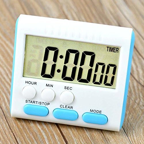 Electronic Kitchen Cooking Timer Clock,Magnetic Large LCD Display Screen Loud Alarm Counts Down and Up Clip Electronic Timer (Blue)